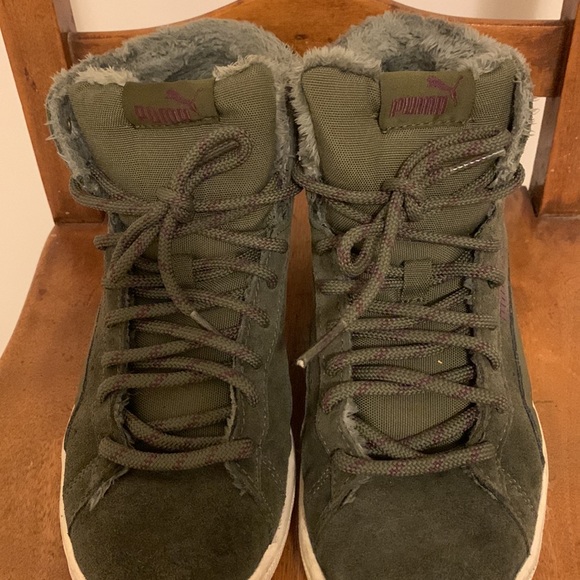 Puma Shearling Suede Mid Top Sneakers - Picture 5 of 5